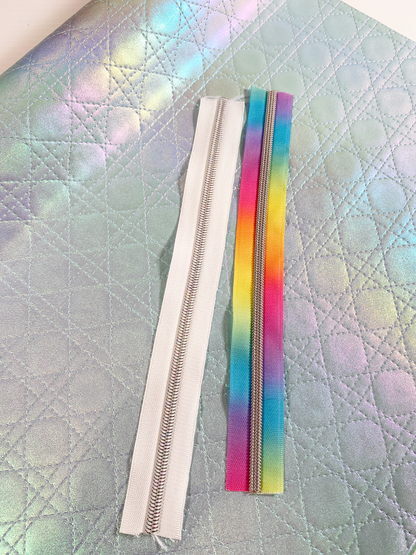 QUILTED Faux Leather - Blue Iridescent