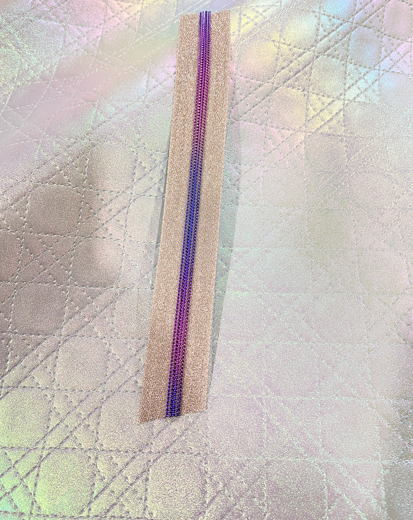 QUILTED Faux Leather - Blue Iridescent