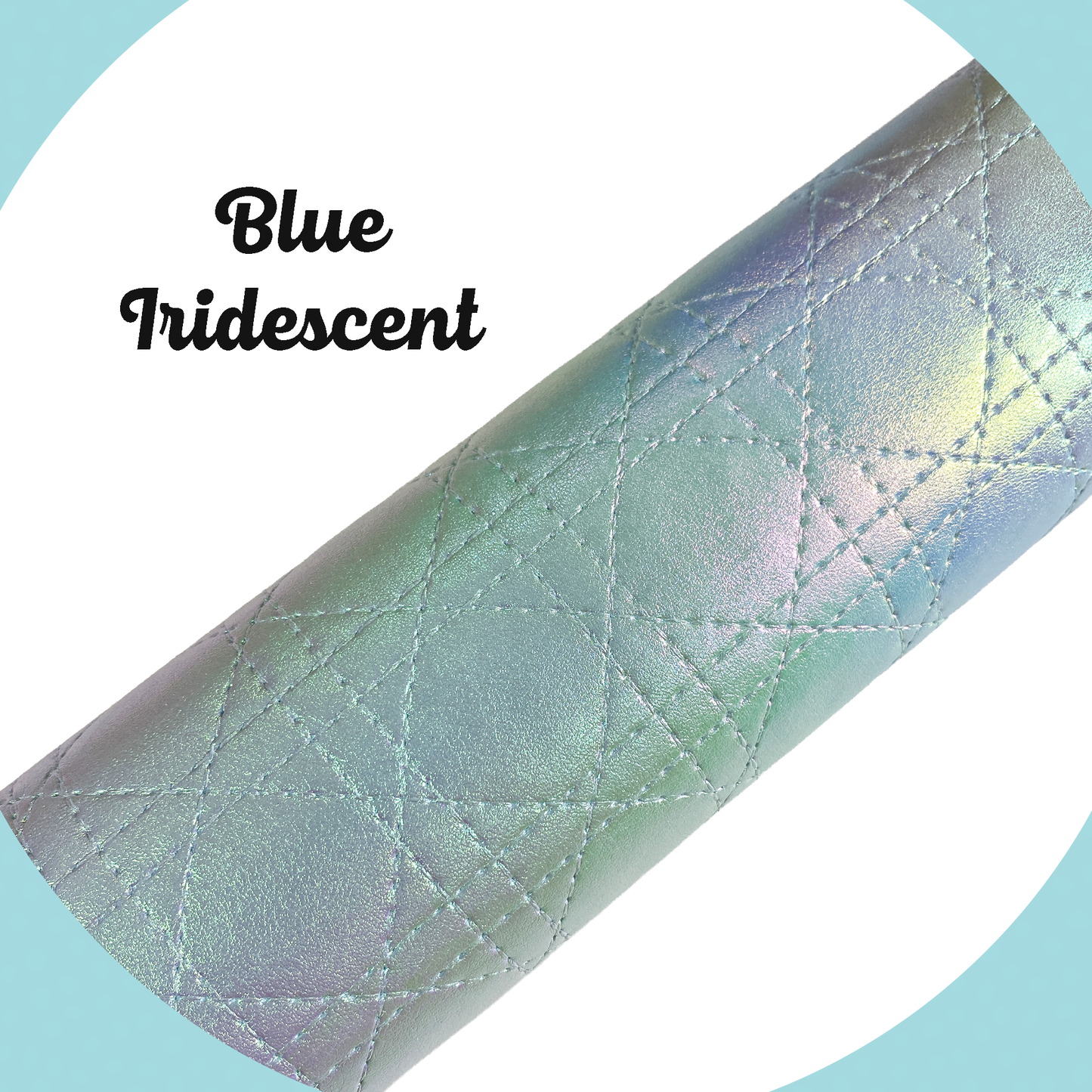 QUILTED Faux Leather - Blue Iridescent