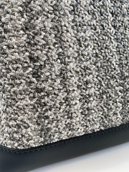 Boronia Bowler Bag : Salt & Pepper Crochet Texture Faux Leather