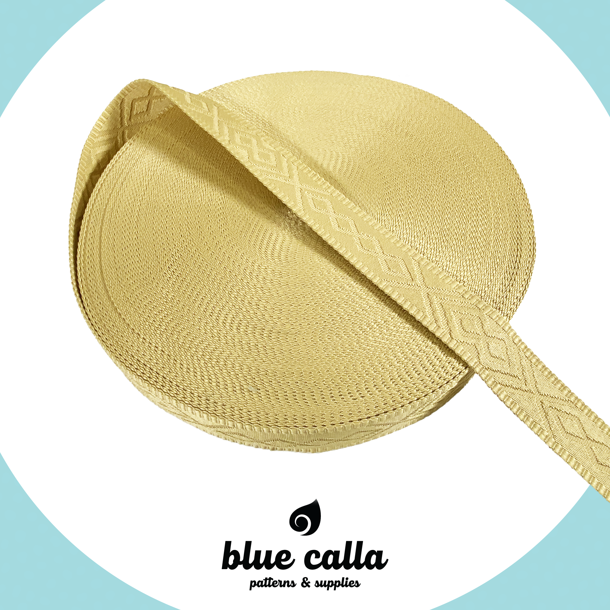 Knit Jacquard Webbing - BUTTERCREAM - 1.5