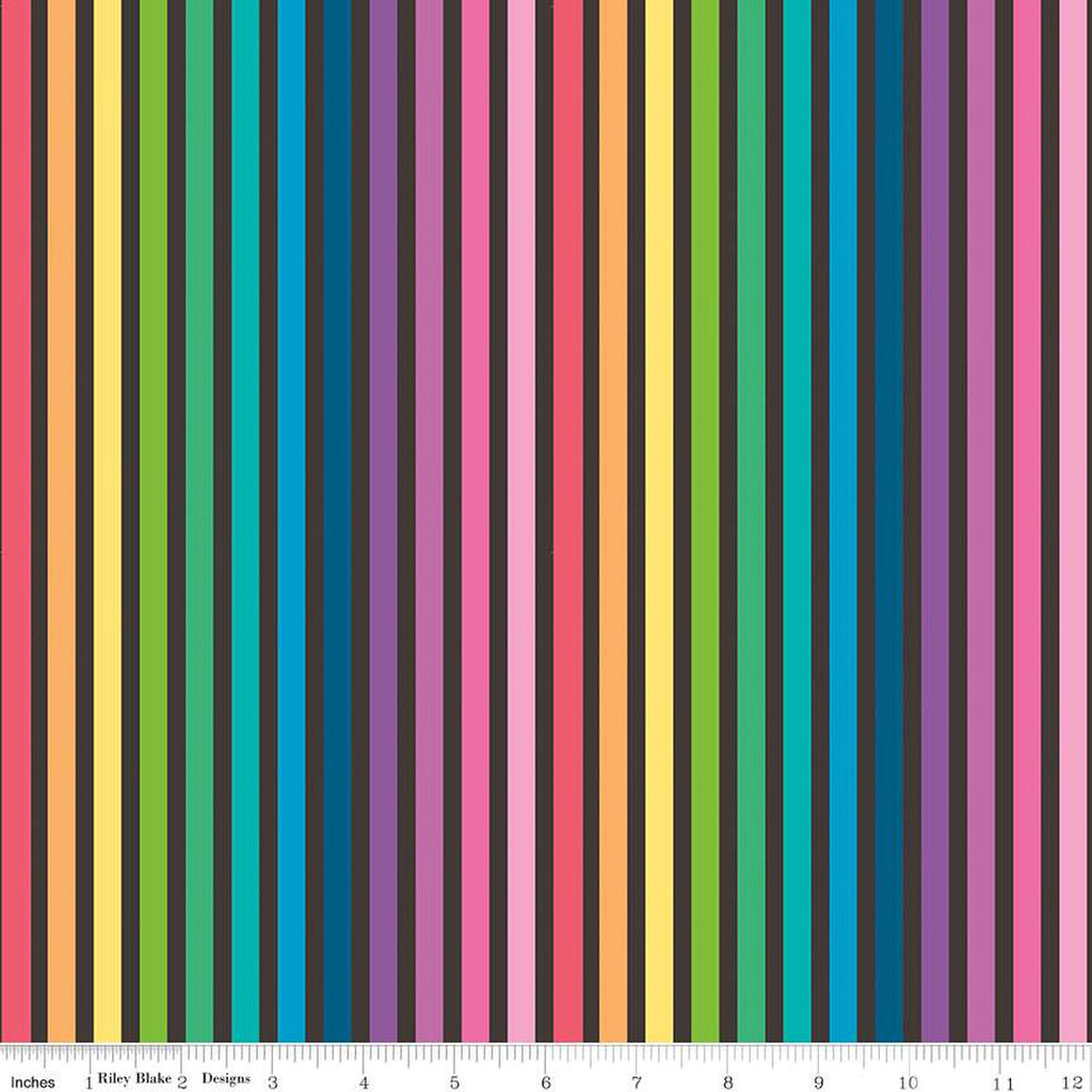Riley Blake MAKE - Rainbow Stripe in Black