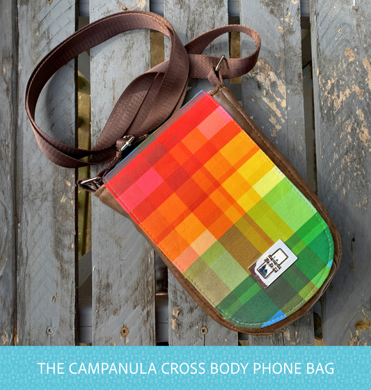 Campanula Cross Body Phone Bag - PDF sewing pattern