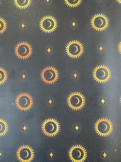 Printed Waterproof Canvas - Celestial in Gold & Black