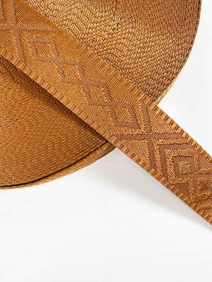 Knit Jacquard Webbing - CINNAMON - 1.5" wide