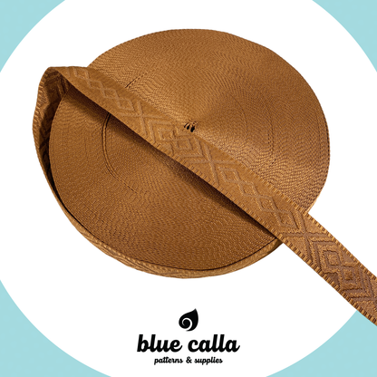 Knit Jacquard Webbing - CINNAMON - 1.5" wide