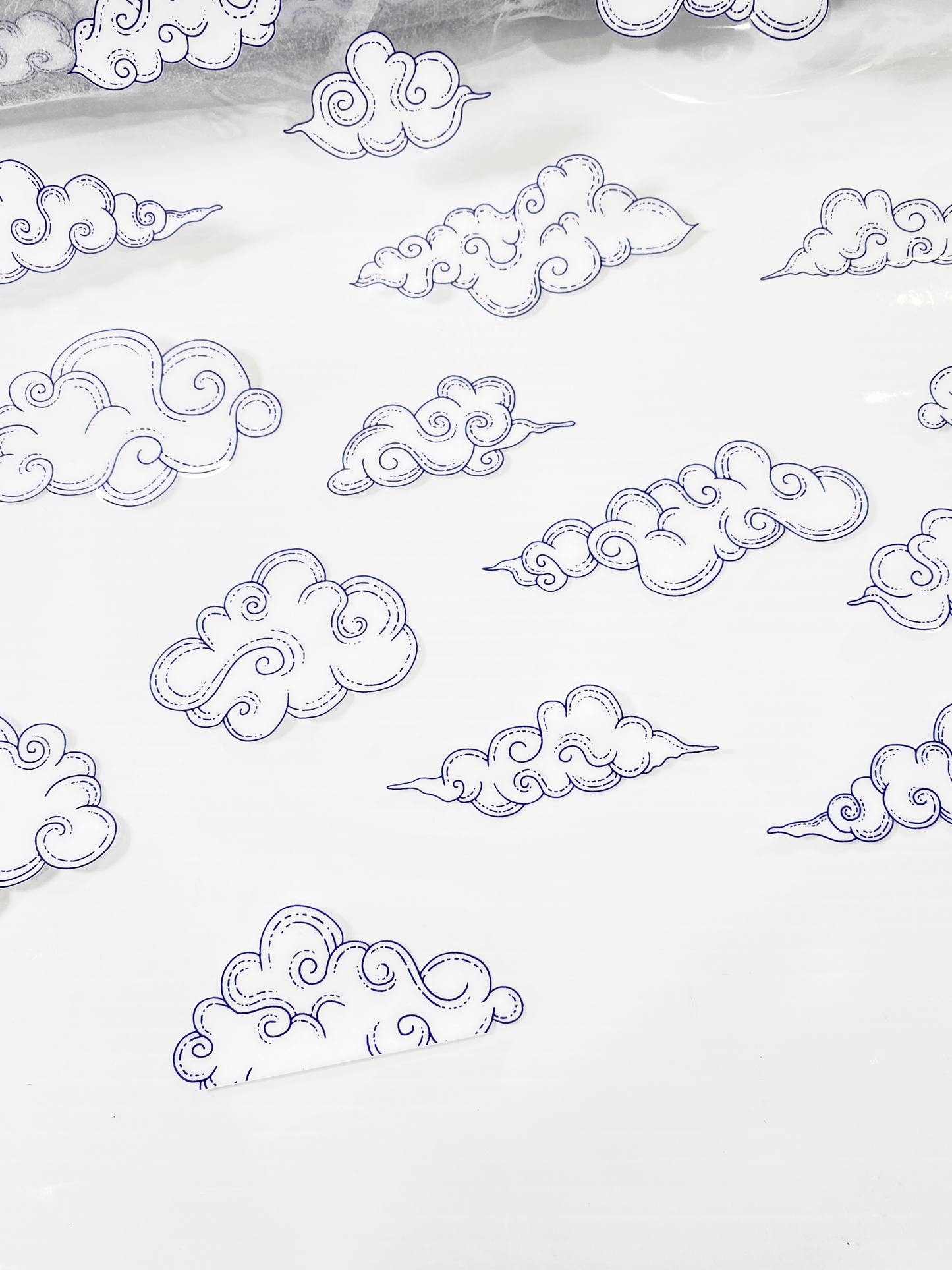 SALE Custom Printed Clear Vinyl - Clouds