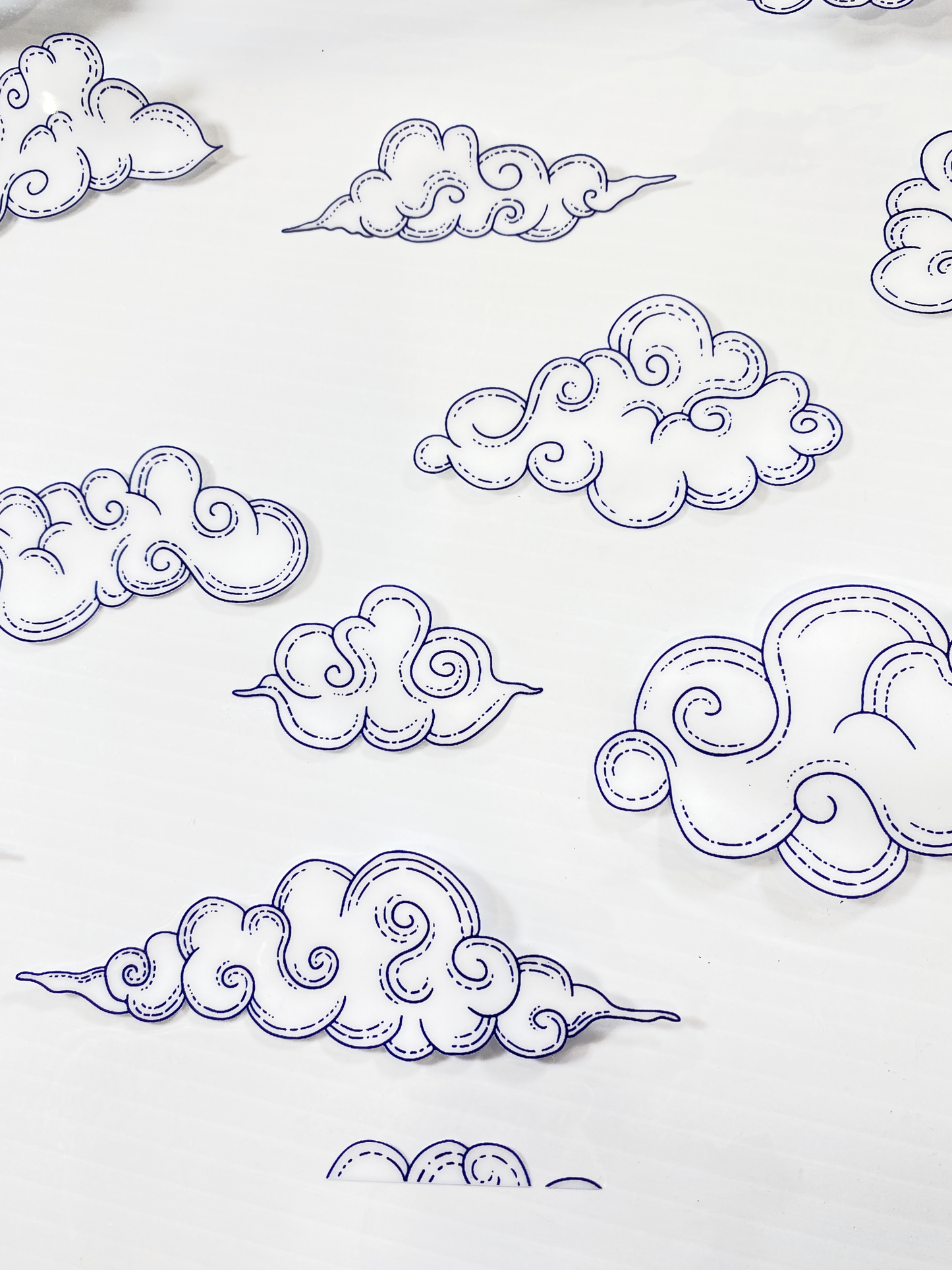 SALE Custom Printed Clear Vinyl - Clouds