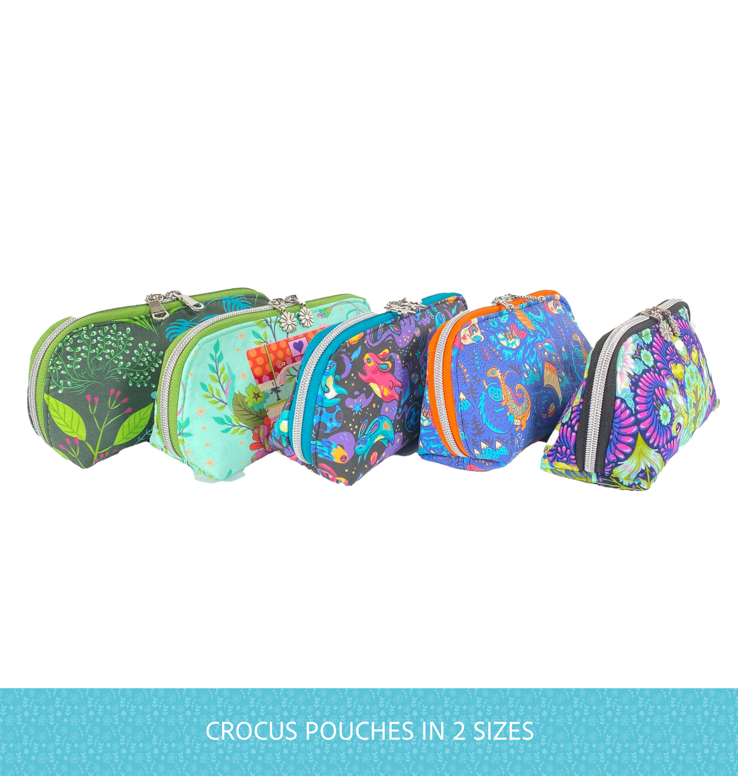 Crocus pouches - handmade cosmetic bags