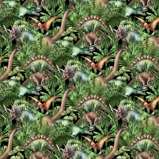 Paleo Tales - Dino Jungle in Black Multi