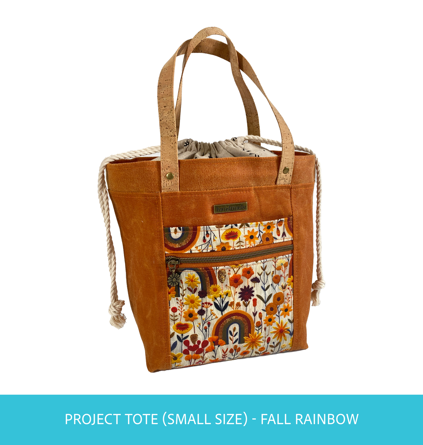 Knitting Project Tote (Small size) : Fall Rainbow