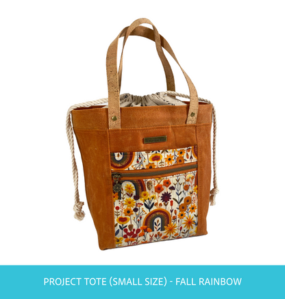 Knitting Project Tote (Small size) : Fall Rainbow