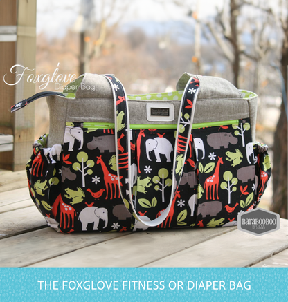 The Foxglove Bag - Fitness or Diaper bag - PDF Sewing Pattern