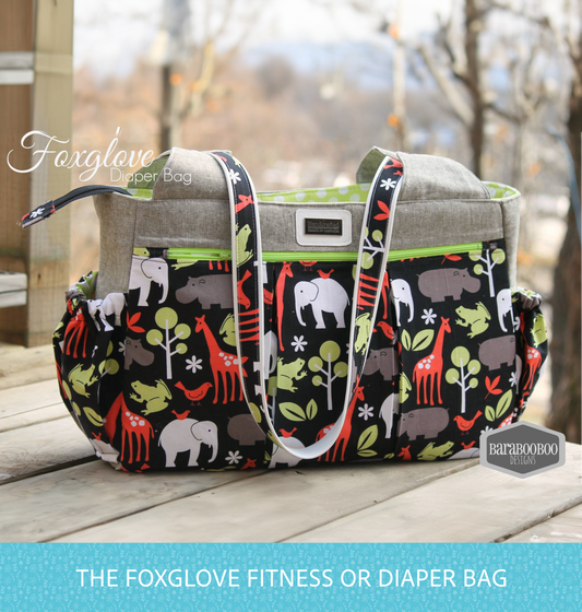 The Foxglove Bag - Fitness or Diaper bag - PDF Sewing Pattern