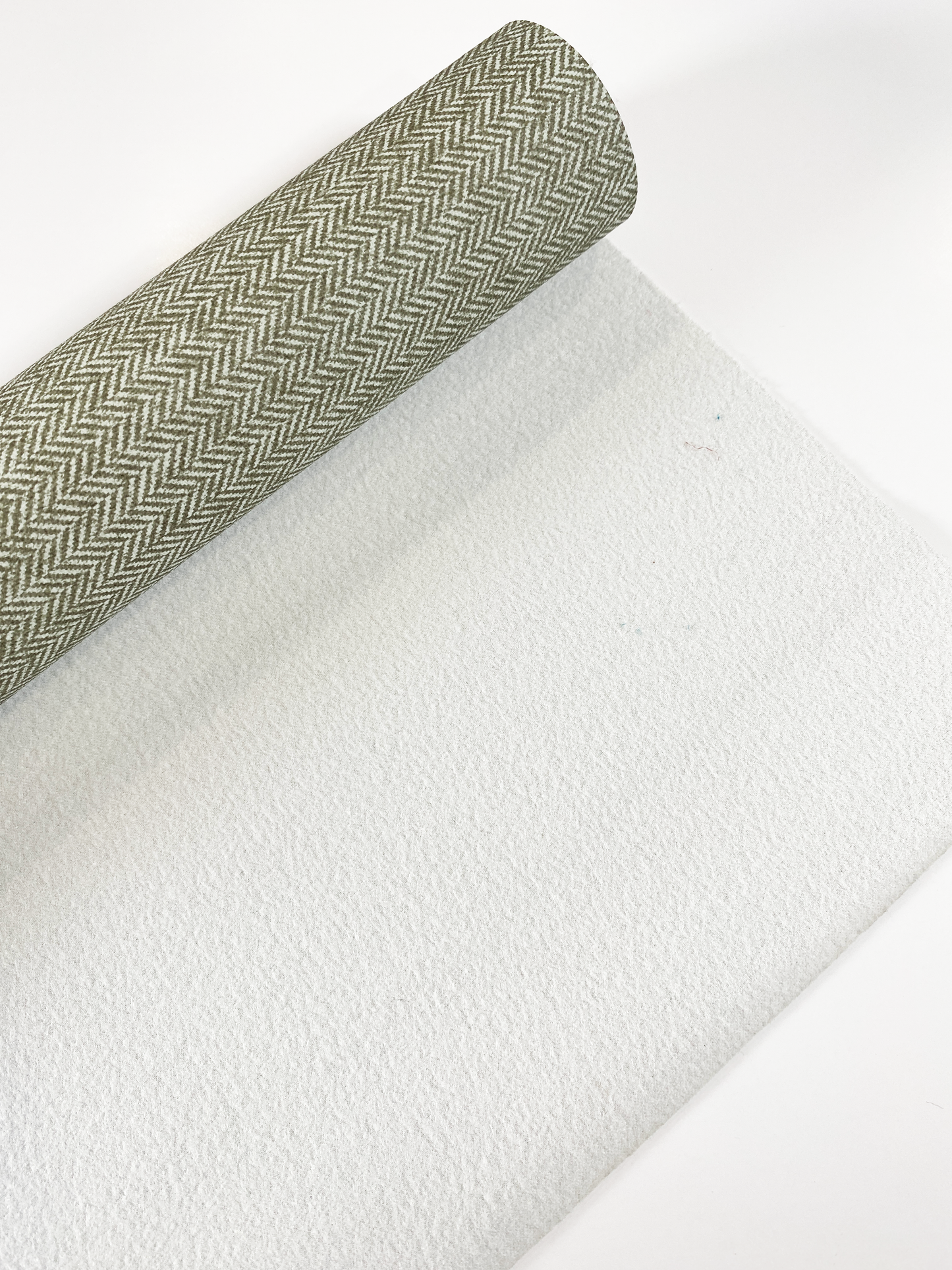 HERRINGBONE TWEED Faux Leather - Olive