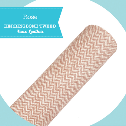 HERRINGBONE TWEED Faux Leather - Rose