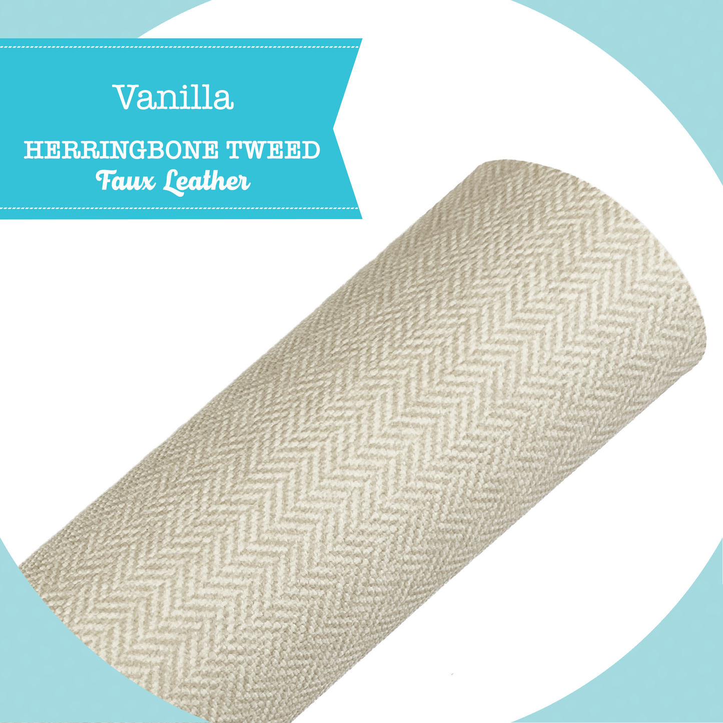 HERRINGBONE TWEED Faux Leather - Vanilla