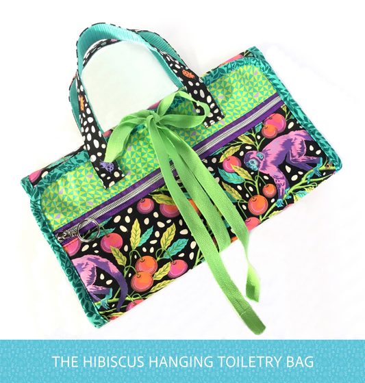 The Hibiscus Hanging Toiletry Bag - PDF sewing pattern