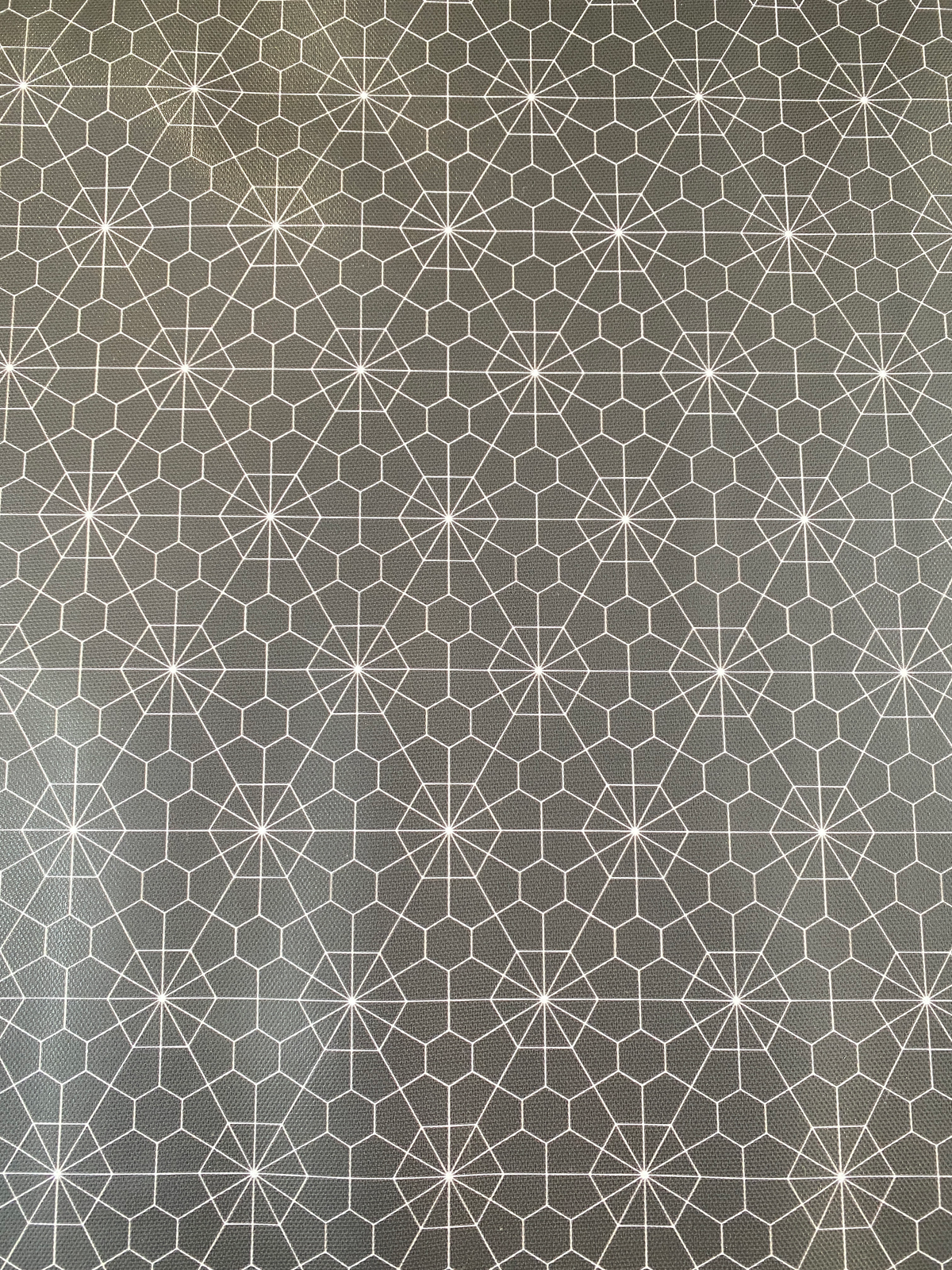 Printed Waterproof Canvas - Honeycomb in Coal