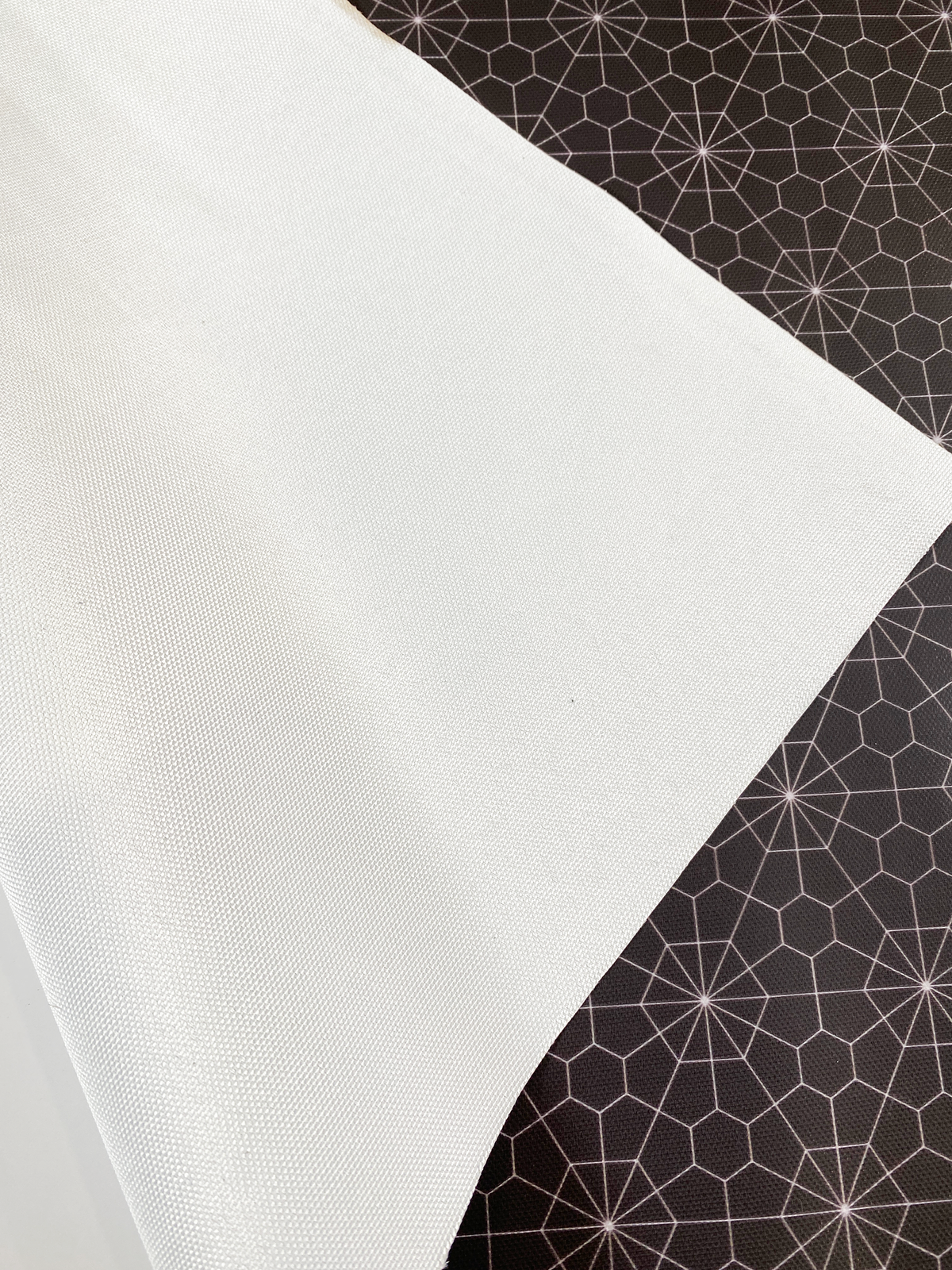 Printed Waterproof Canvas - Honeycomb in Coal