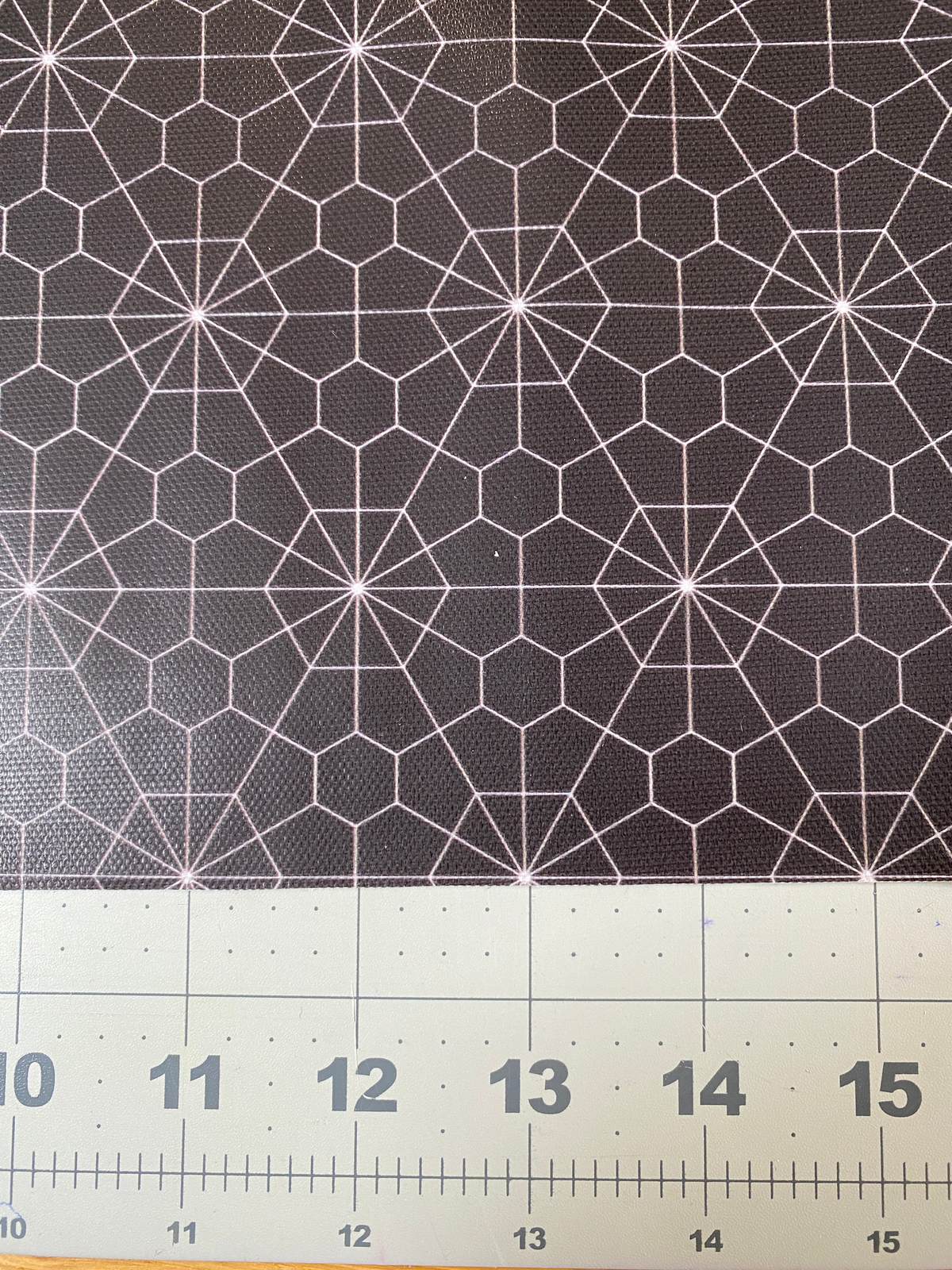 Printed Waterproof Canvas - Honeycomb in Coal