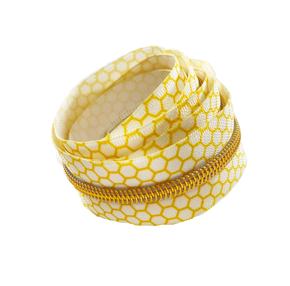 GOLD COIL - HONEYCOMB - #5 Metallic Nylon Coil Zipper