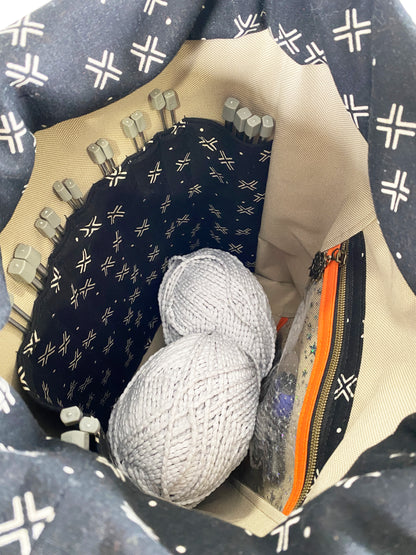 Knitting Project Tote (Large size) : Felt Floral