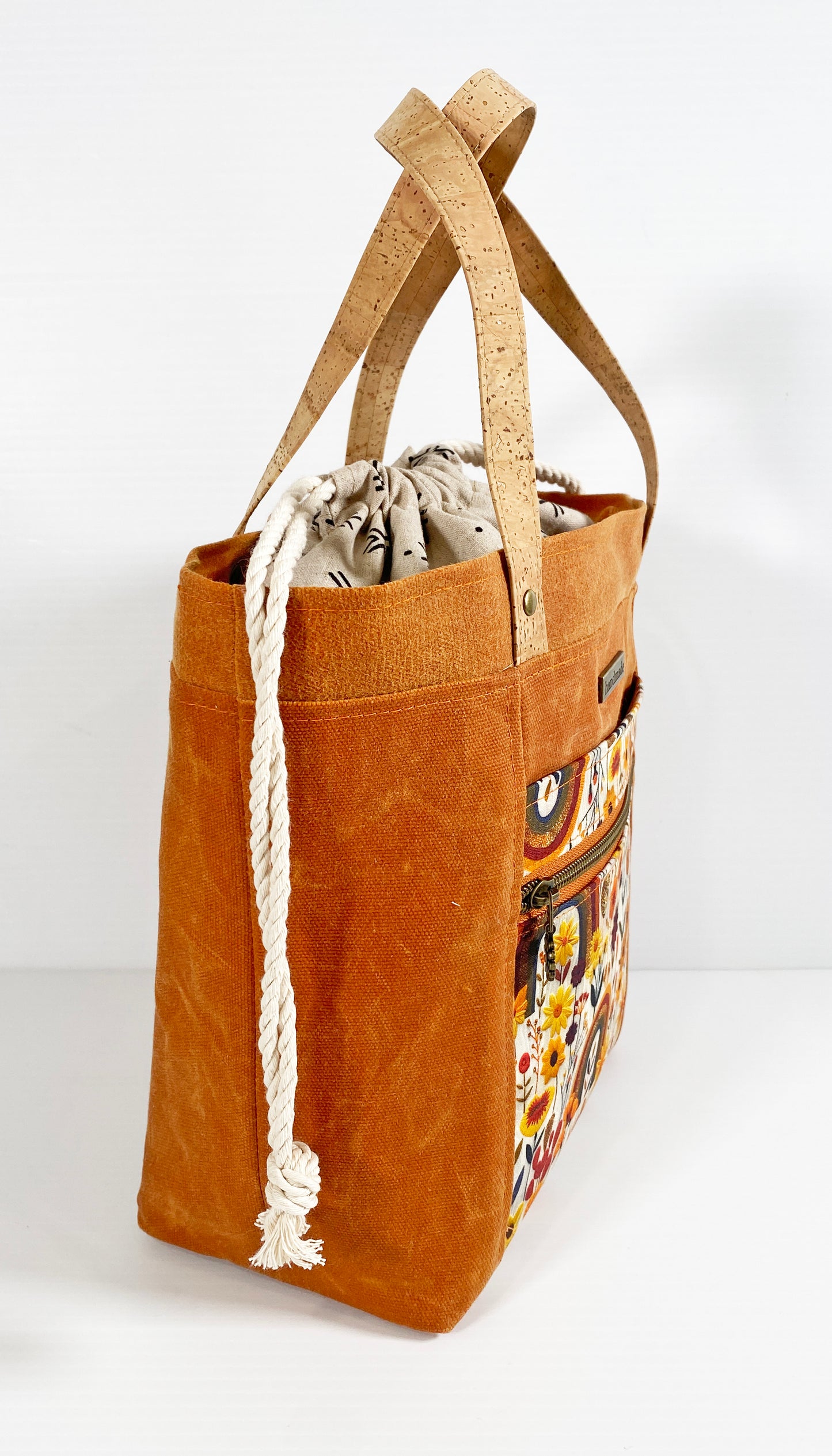 Knitting Project Tote (Small size) : Fall Rainbow