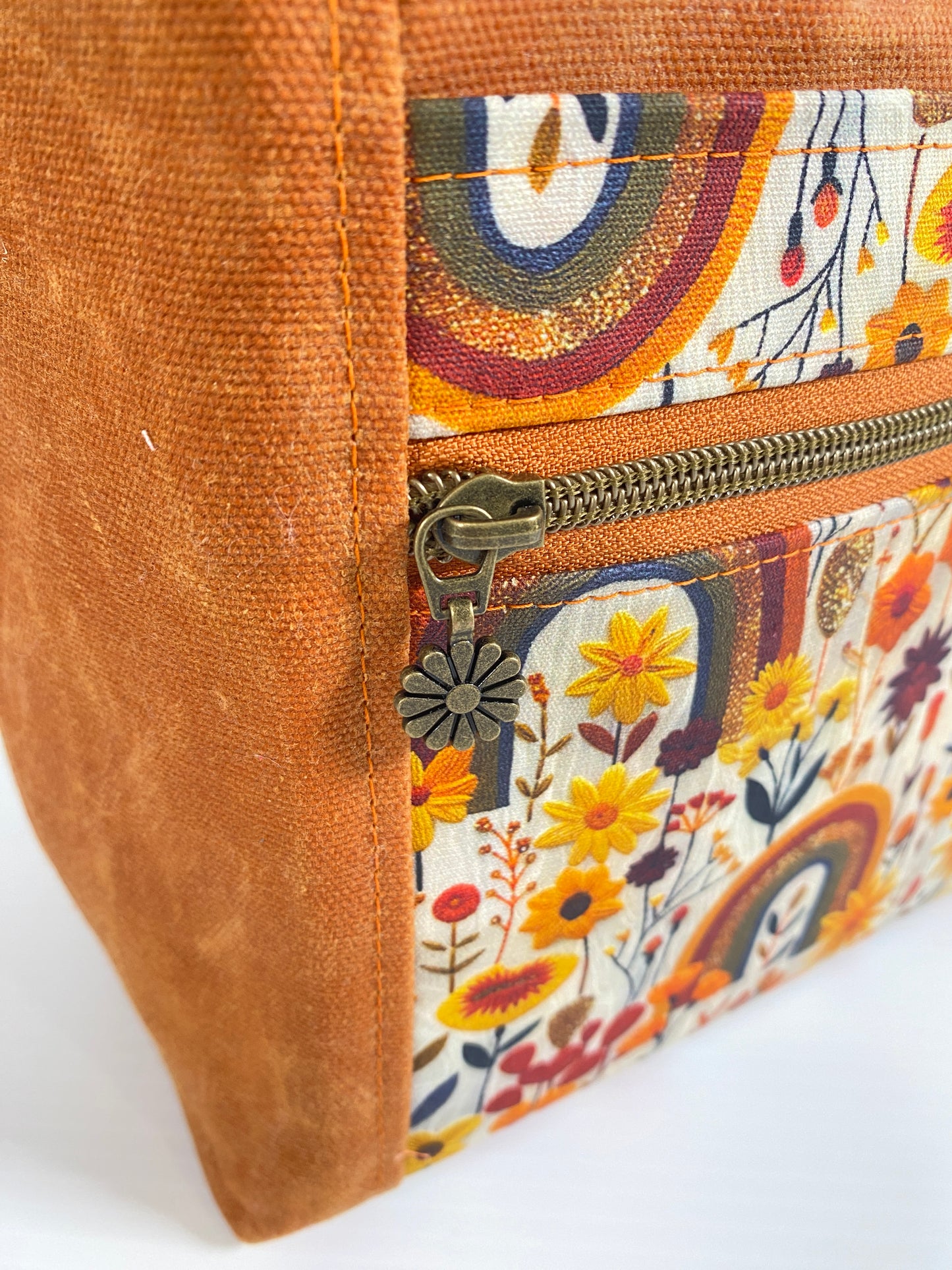 Knitting Project Tote (Small size) : Fall Rainbow