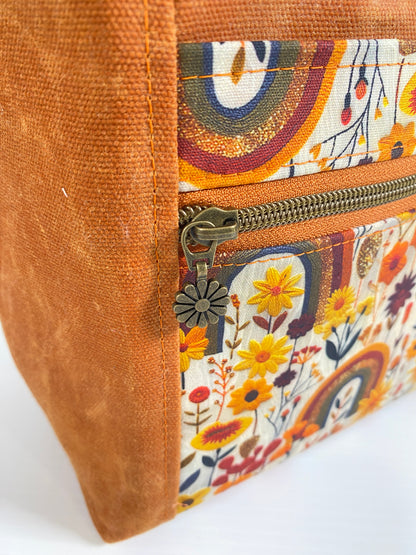 Knitting Project Tote (Small size) : Fall Rainbow