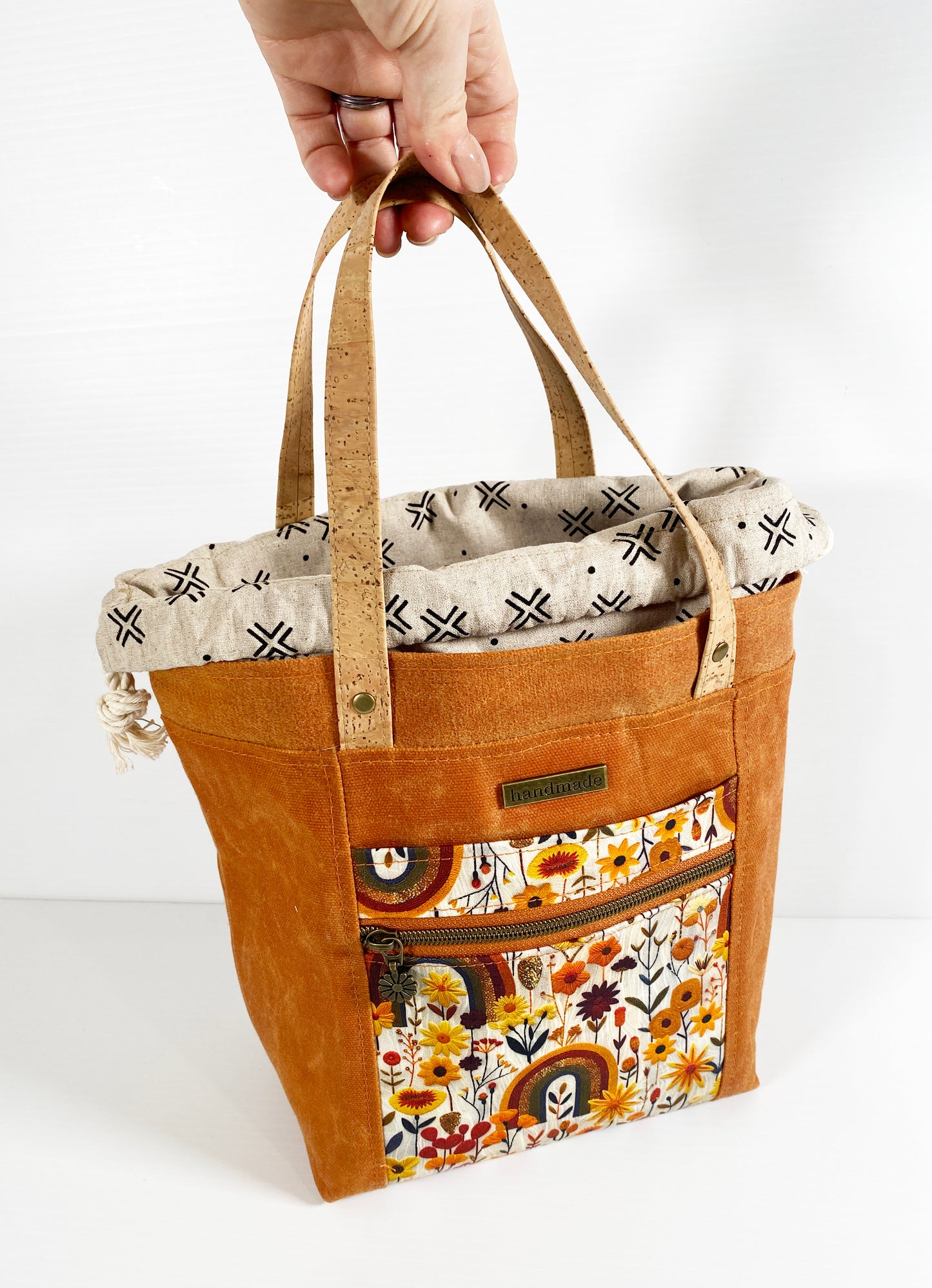 Knitting Project Tote (Small size) : Fall Rainbow