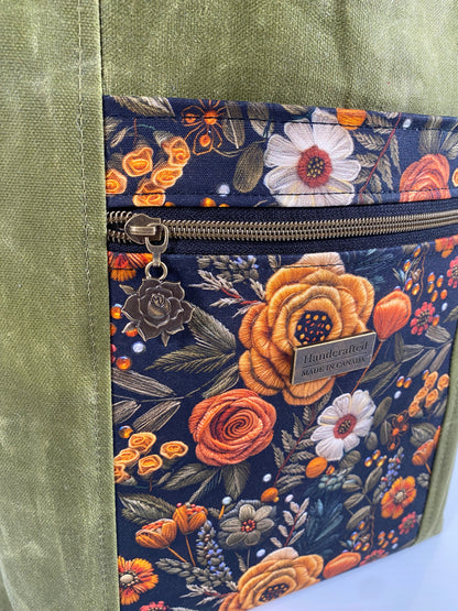 Knitting Project Tote (Large size) : Felt Floral