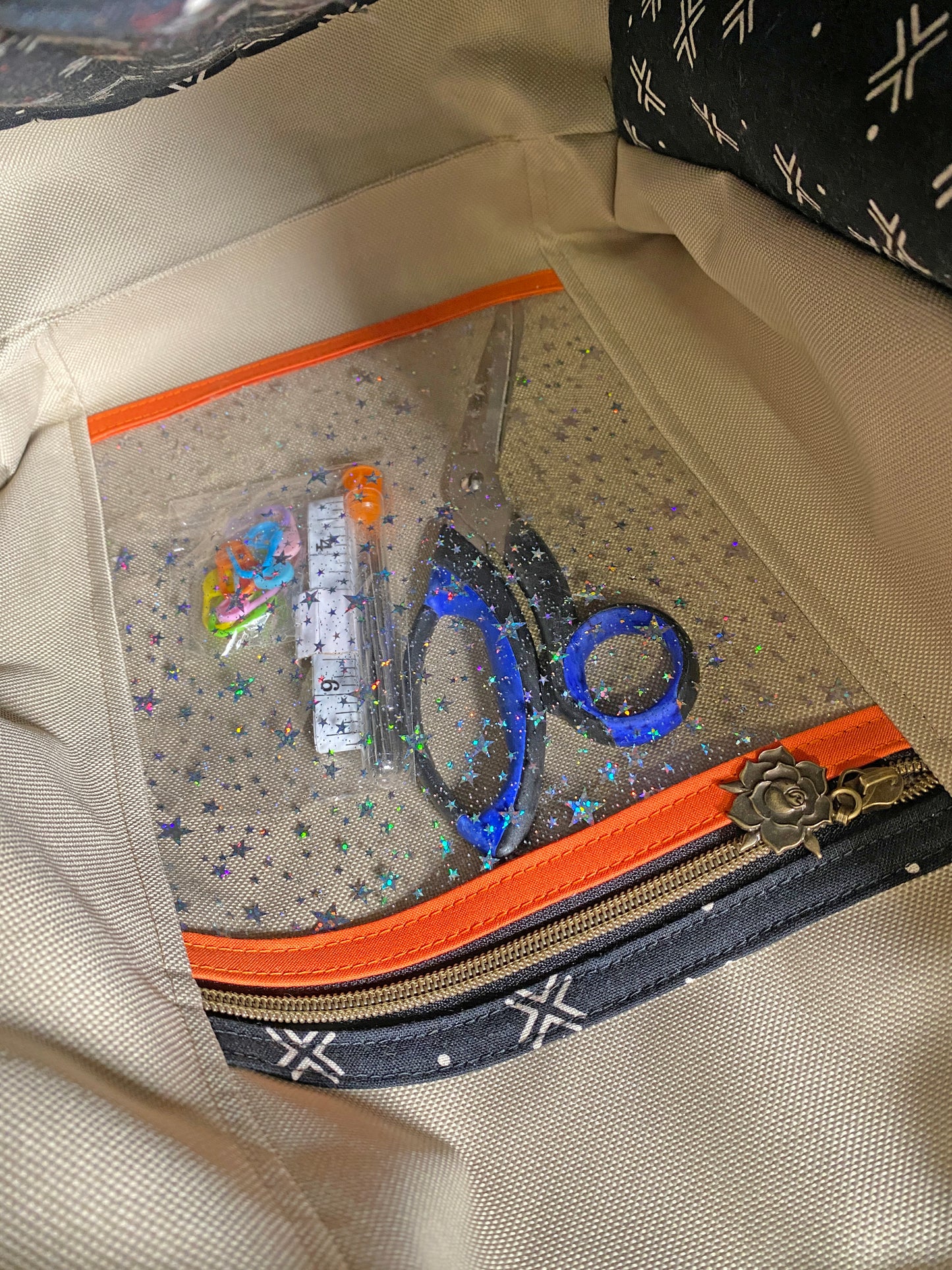 Knitting Project Tote (Large size) : Felt Floral