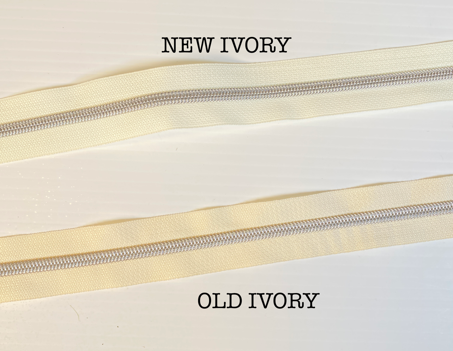 SILVER COIL - IVORY - #5 Metallic Nylon Coil Zipper tape