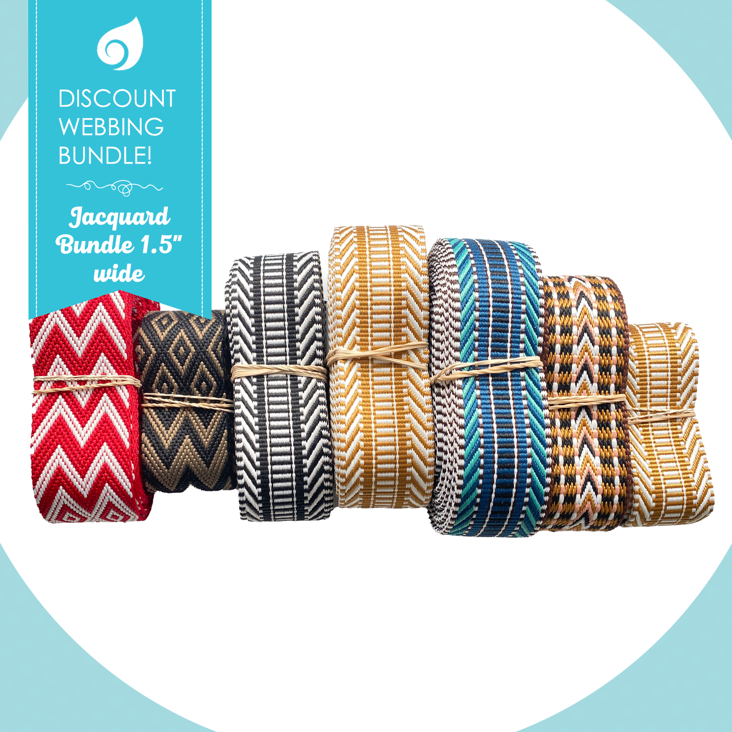 Discount Jacquard Webbing Bundle - 1.5" wide