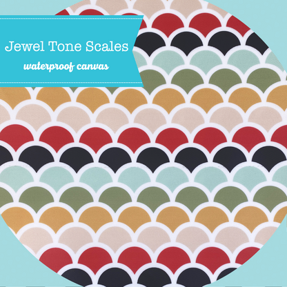 Printed Waterproof Canvas - Jewel Tone Scales