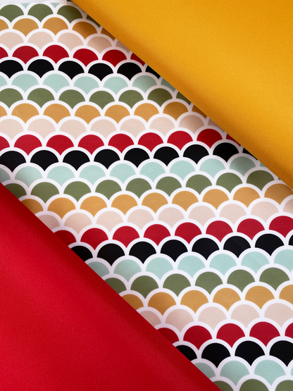 Printed Waterproof Canvas - Jewel Tone Scales
