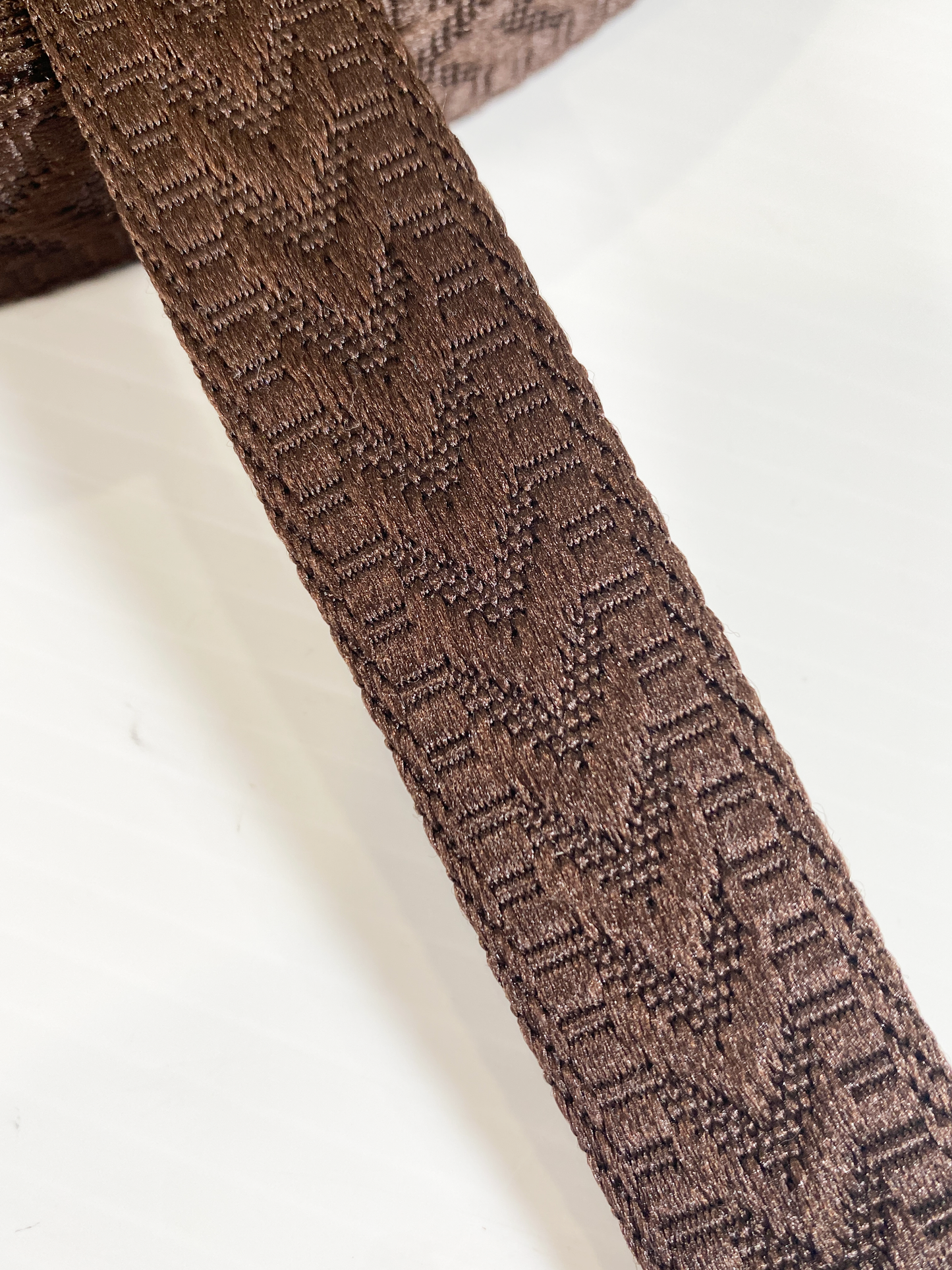 KNIT Jacquard Webbing - CHOCOLATE - 1" wide