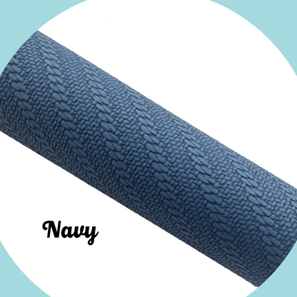 KNIT Faux Leather - Navy