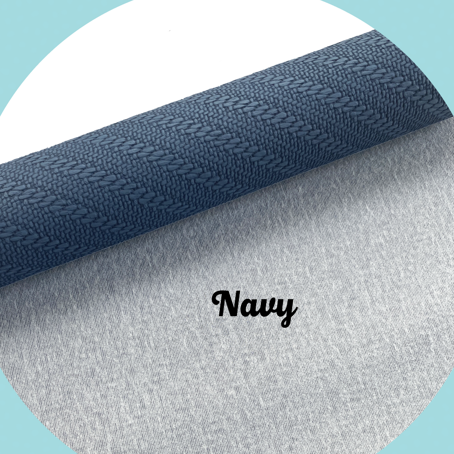 KNIT Faux Leather - Navy
