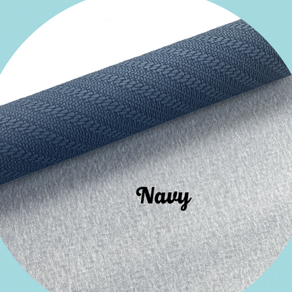 KNIT Faux Leather - Navy