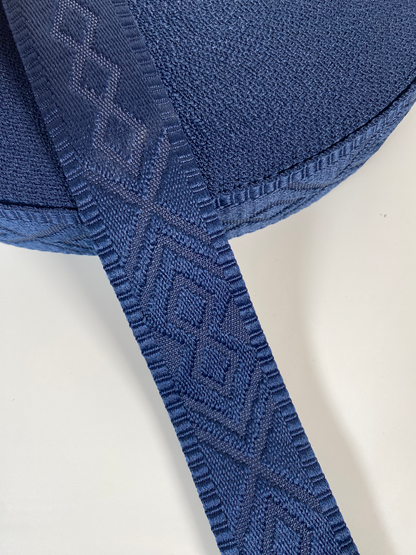 Knit Jacquard Webbing - NAVY - 1.5" wide