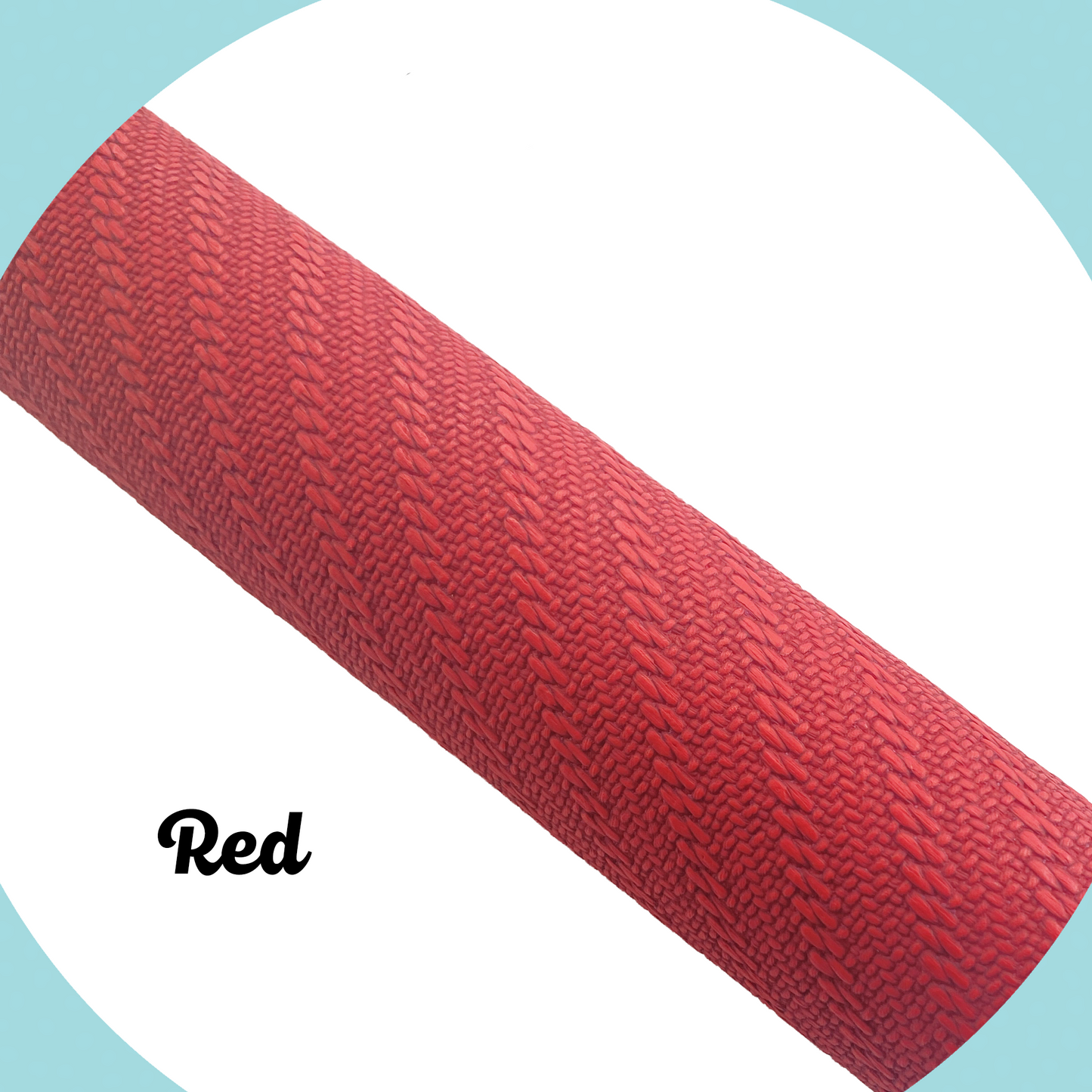 KNIT Faux Leather - Red