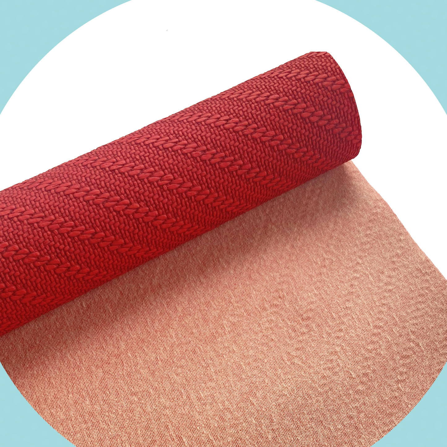 KNIT Faux Leather - Red