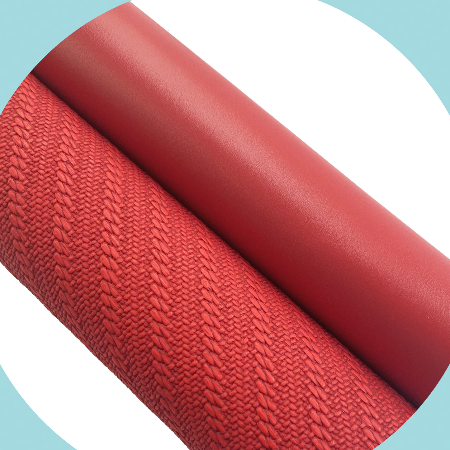 KNIT Faux Leather - Red