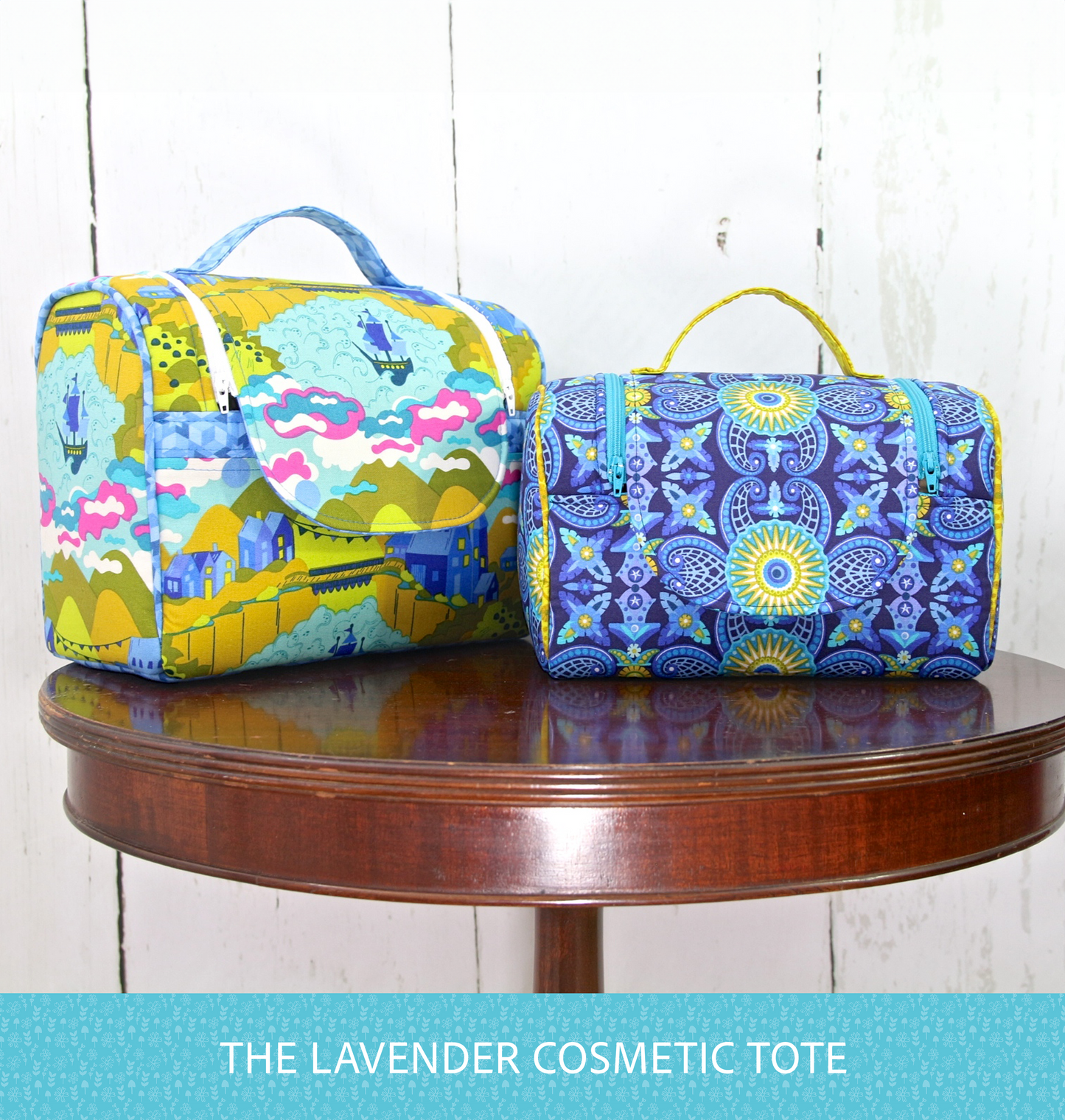 The Lavender Cosmetic Tote in 2 sizes - PDF Sewing Pattern