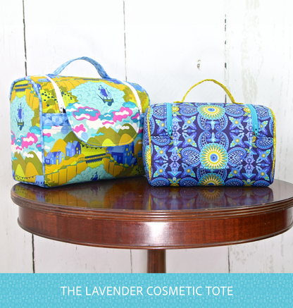 The Lavender Cosmetic Tote in 2 sizes - PDF Sewing Pattern