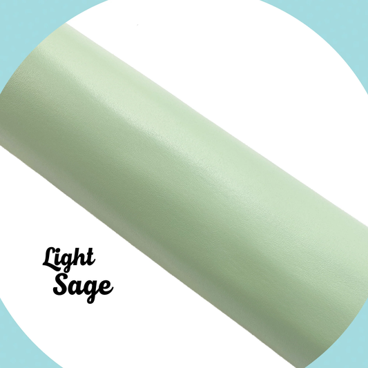 SOLID Faux Leather - Light Sage