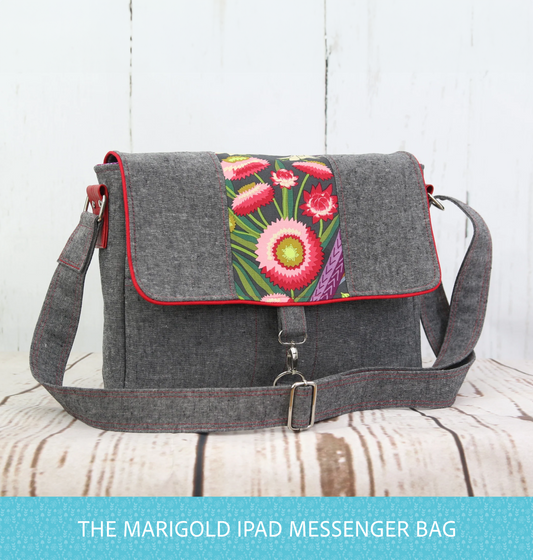 The Marigold iPad Messenger Bag - PDF Sewing Pattern