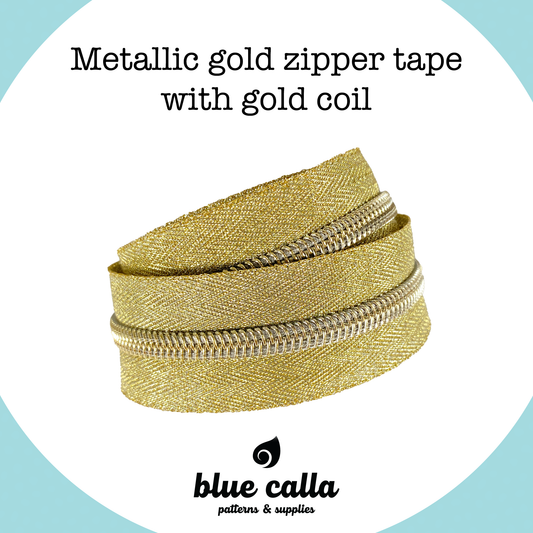 GOLD COIL - METALLIC GOLD - #5 Metallic Nylon Coil Zipper tape